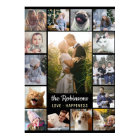 Family Photo Collage 15 Pictures + Name Black Easy