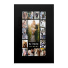 Family Photo Collage 15 Pictures + Name Black Grey