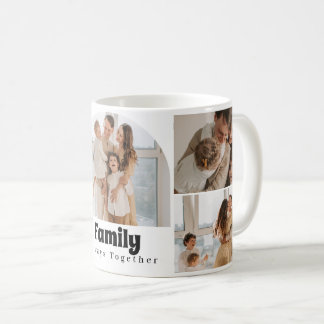 Family Photo Collage - 5 Photos and Custom Text  Coffee Mug