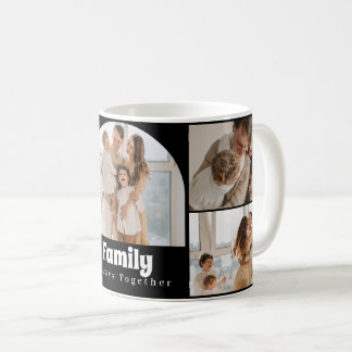 Family Photo Collage - 5 Photos and Custom Text  Coffee Mug