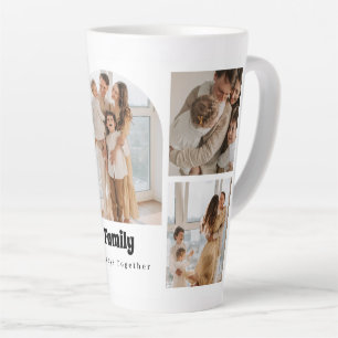 Family Photo Collage - 5 Photos and Custom Text  Latte Mug