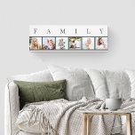 FAMILY Photo Collage 6 Picture Natural Canvas Print<br><div class="desc">Personalised stretched canvas print with the word FAMILY lettered above your photos. The photo template is set up for you to add 6 of your favourite pictures, which are displayed in square format in a simple, strip style, photo collage. This smart and stylish custom piece of wall art has a...</div>