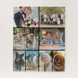 Family Photo Collage 8 Images Custom Jigsaw Puzzle