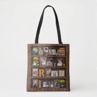 Family Photo Collage Antique Bookcase Personalised