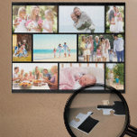 Family Photo Collage Black Masonry Grid Custom<br><div class="desc">Create your own custom photo puzzle. This photo collage has a black, masonry grid layout which you can customize with your own photos. The photo template is set up ready for you to display 9 of your favorite family pictures which will automatically display in the masonry style. The design provides...</div>