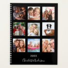 Family photo collage black monogram 2026