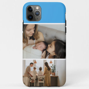Family Photo Collage blue 2 Picture Case-Mate iPhone Case