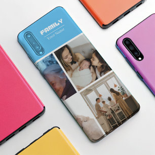 Family Photo Collage blue 4 Picture Case-Mate iPho iPhone Case