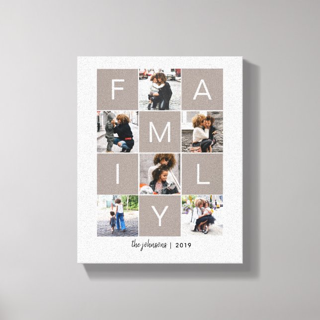 Family photo collage canvas print (Front)