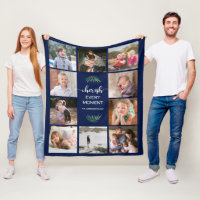 Family Photo Collage Cherish Every Moment Navy