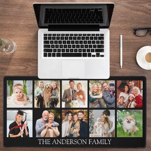 Family Photo Collage - Choose Color Desk Mat