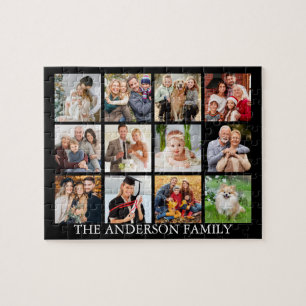 Family Photo Collage - Choose Your Colour Jigsaw Puzzle