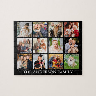 Family Photo Collage - Choose Your Colour Jigsaw Puzzle