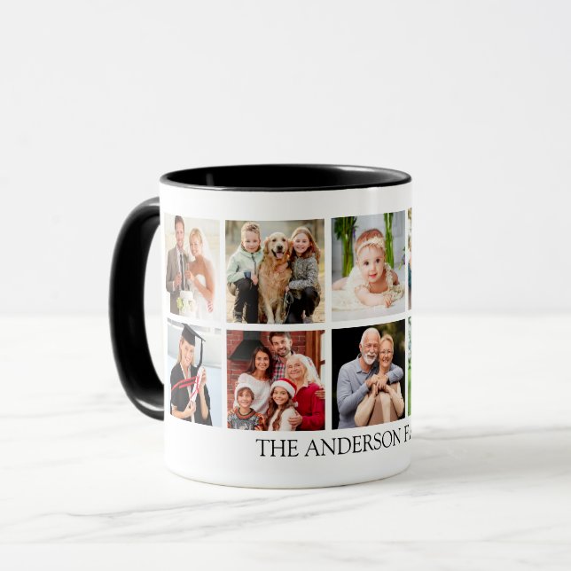 Family Photo Collage - Choose Your Colour Mug (Front Left)