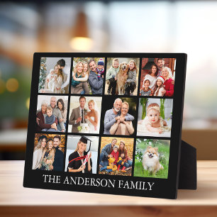 Family Photo Collage - Choose Your Colour Plaque