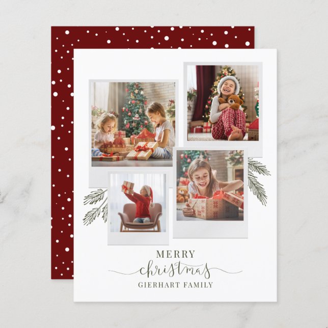 Family Photo Collage Christmas Holidays Greetings (Front/Back)