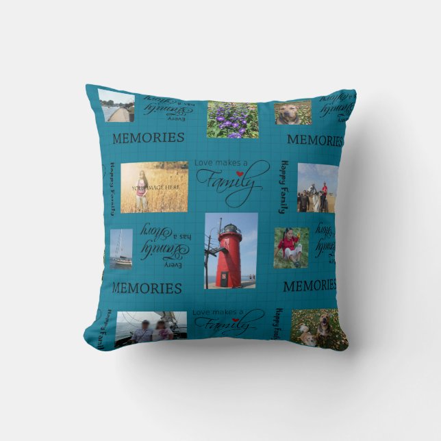 Family Photo Collage Cushion (Front)