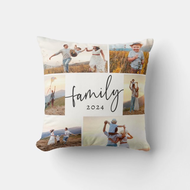 Family Photo Collage Cushion (Front)