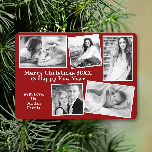 Family Photo Collage Custom Christmas Holiday Card (Creator Uploaded)
