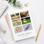 Family Photo Collage Custom Name |  Planner<br><div class="desc">A multi photo custom name planner.  This planner features a white background with 6 photos and custom text.  The photos and text can easily be customised with any photos and wording you choose. Personalised planners make great gifts for birthdays,  christmas,  mothers day and any other special ocassion.</div>