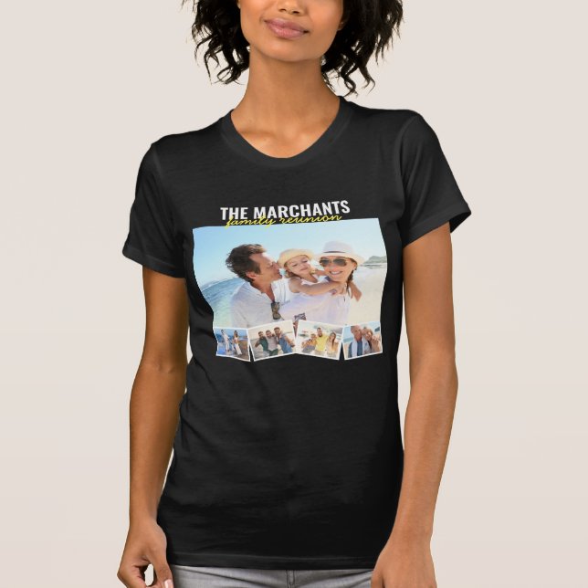 Family Photo Collage Editable Personalised Reunion T-Shirt (Front)