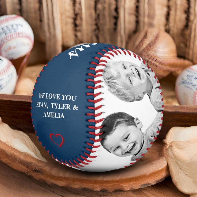 Family Photo Collage Father`s Day Petrol Blue  Baseball (Creator Uploaded)
