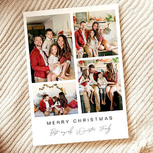 Family Photo collage Festive Christmas Holiday Card