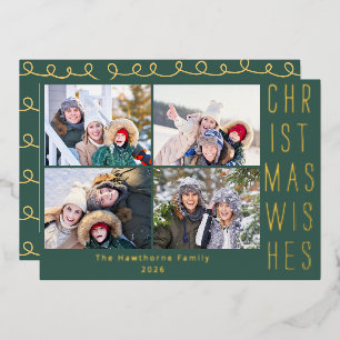 Family Photo Collage Forest Green Merry Christmas