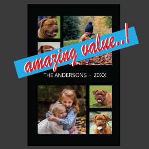 Family Photo Collage Fun Fab Monogram Magnet