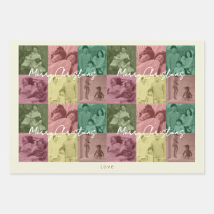 Family Photo Collage gift wrapping Paper Sheet