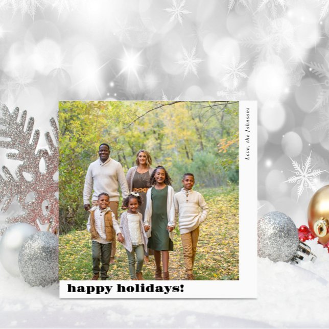 Family Photo Collage Happy Holidays  Holiday Card (Creator Uploaded)
