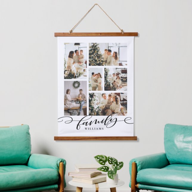 Family Photo Collage Keepsake  Hanging Tapestry (Living Room)
