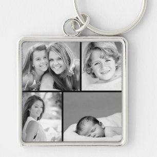 Family Photo Collage Key Ring