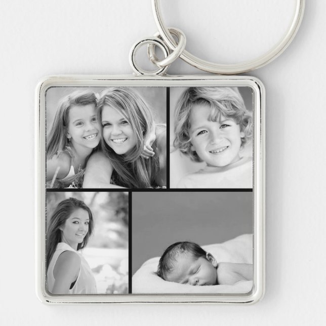 Family Photo Collage Key Ring (Front)