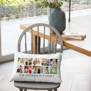 Family Photo Collage Lumbar Cushion