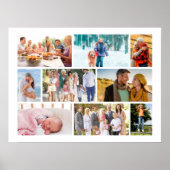 Family Photo Collage Masonry Style White Poster (Front)