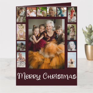 Family Photo Collage Merry Christmas Card