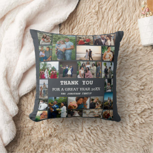 Family Photo Collage Modern End Of Year Keepsake Cushion