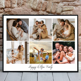 Family Photo Collage Photo Strip Poster