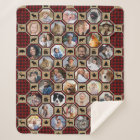 Family Photo Collage Red Buffalo Plaid Quilt Lg Sm