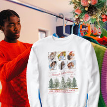 Family Photo Collage Retro Vintage Merry Christmas