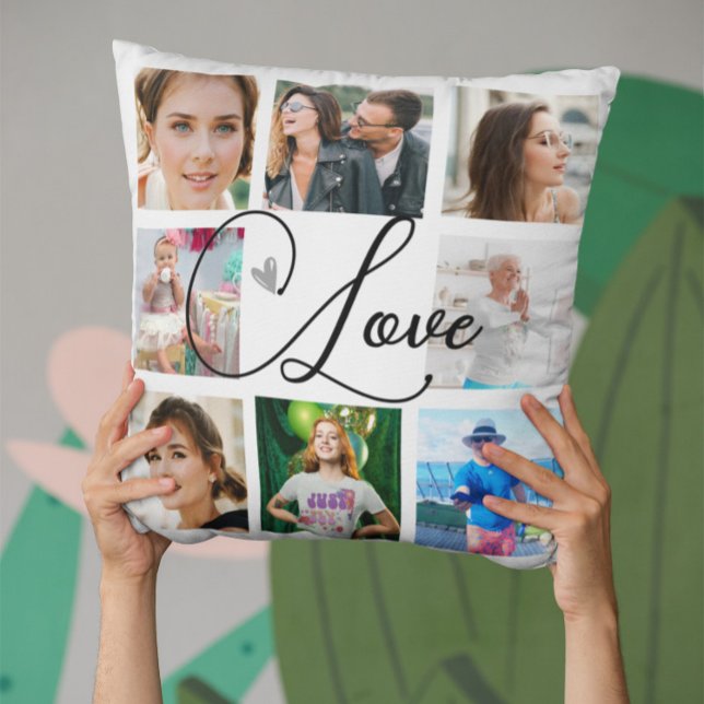 Family Photo Collage Simple Love  Cushion (Creator Uploaded)