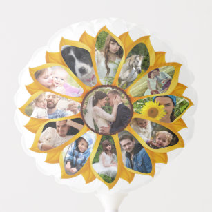 Family Photo Collage Sunflower 13 Pictures Easy Balloon