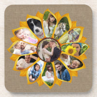 Family Photo Collage Sunflower Burlap 13 Pics Easy