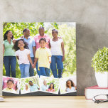 Family Photo Collage w. Zigzag Photo Strip - Grey Canvas Print<br><div class="desc">Personalise this stylish wrapped canvas print with your favourite family photos. The template is set up ready for you to add up to 5 photos. The main photo will be used as the background and the remaining 4 photos will be laid out in a zigzag photo strip along the bottom....</div>