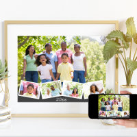 Family Photo Collage w. Zigzag Photo Strip & Year