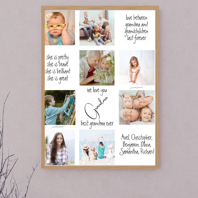 Family Photo Collage We Love Grandma Mothers Day Poster (Creator Uploaded)