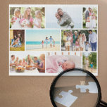 Family Photo Collage White Masonry Grid Custom<br><div class="desc">Create your own custom photo puzzle. This photo collage has a white, masonry grid layout which you can customize with your own photos. The photo template is set up ready for you to display 9 of your favorite family pictures which will automatically display in the masonry style. The design provides...</div>