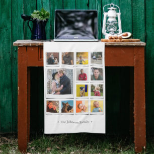 Family Photo Collage White  Tea Towel