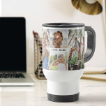 Family Photo Collage with 5 Photos and Name Travel Mug<br><div class="desc">Personalise this handy travel mug with your favourite photos from your family reunion or vacation. The template is set up ready for you to add up to 5 photos, displayed as 3x vertical portrait and 2x square / instagram format. You can also further customise with a name (or place), which...</div>